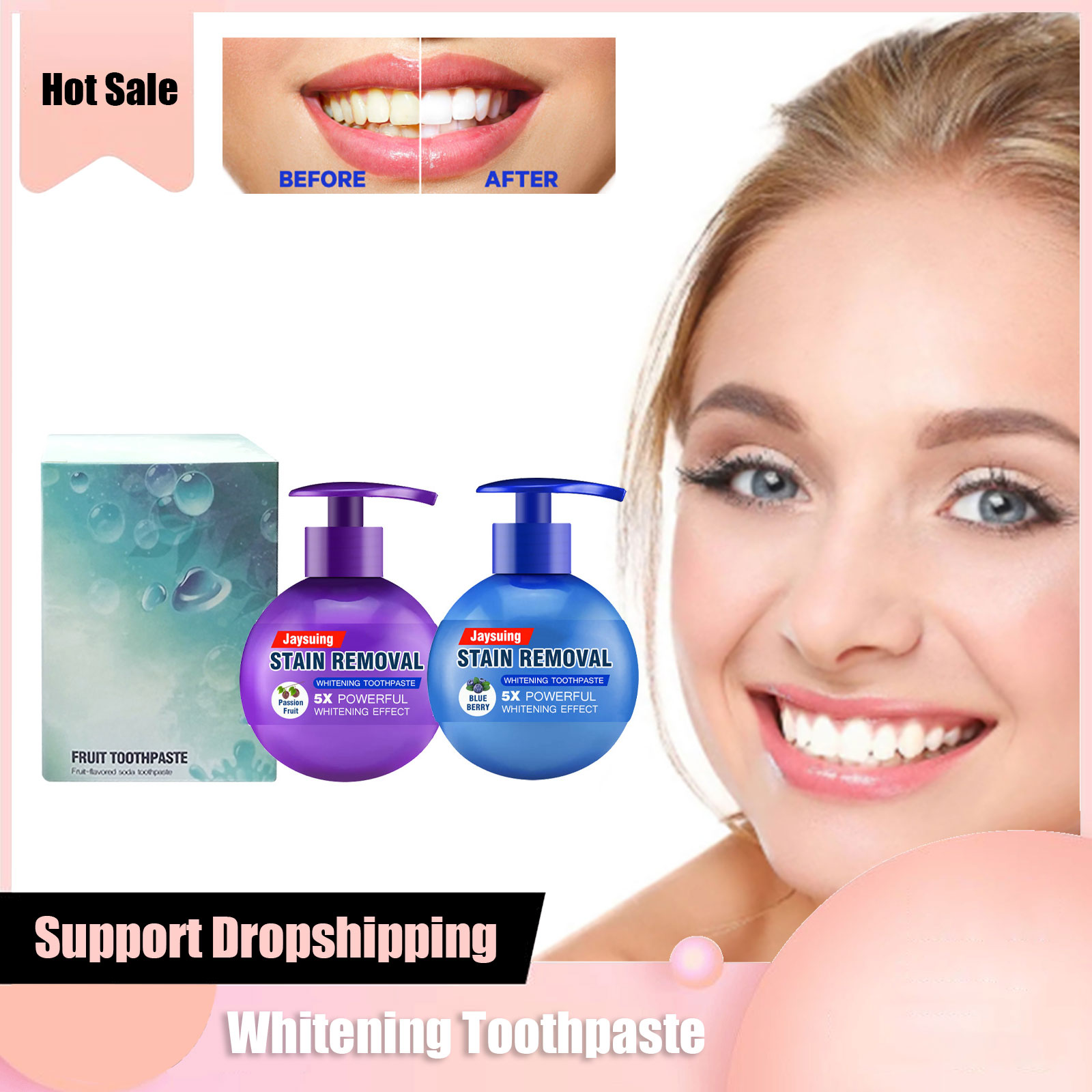 Teeth Whitening With Baking Soda - معجون أسنان مبيض تبييض الأسنان الصفراء