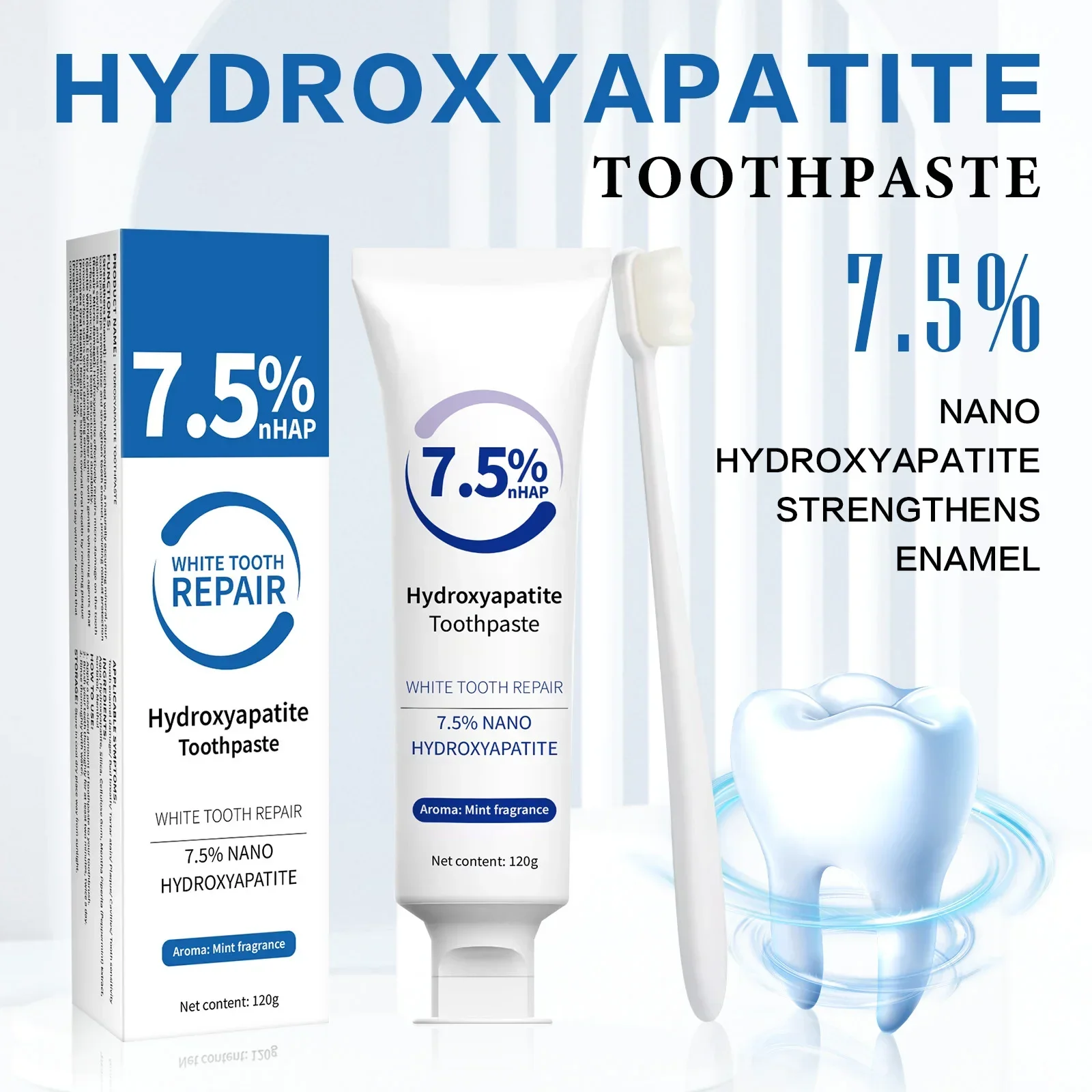 Teeth Whitening Natural - طقم معجون أسنان وقلم تبييض -