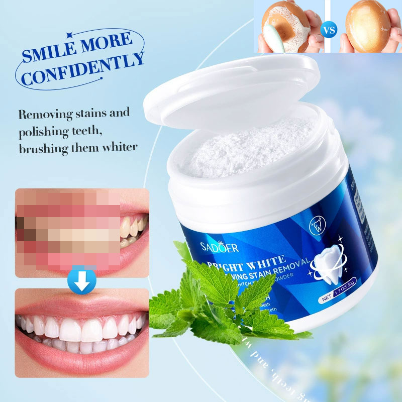 Teeth Whitening With Baking Soda - مسحوق تبييض الأسنان تبييض الأسنان الصفراء