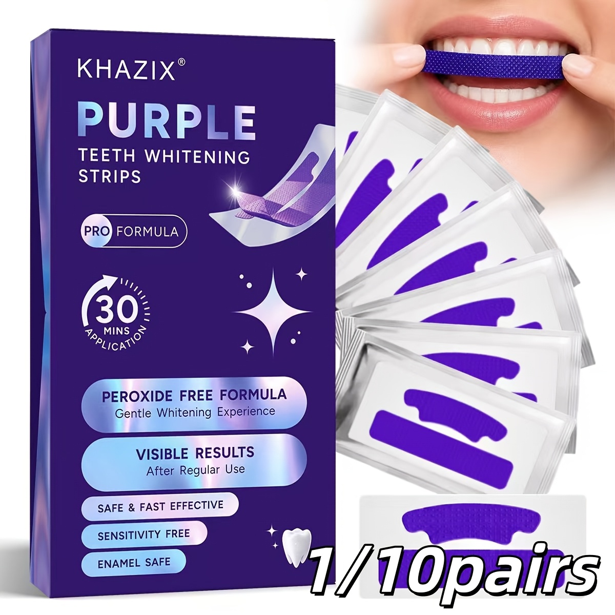 Teeth Whitening Retainer - 1/10 أزواج من شرائط تبييض الأسنان