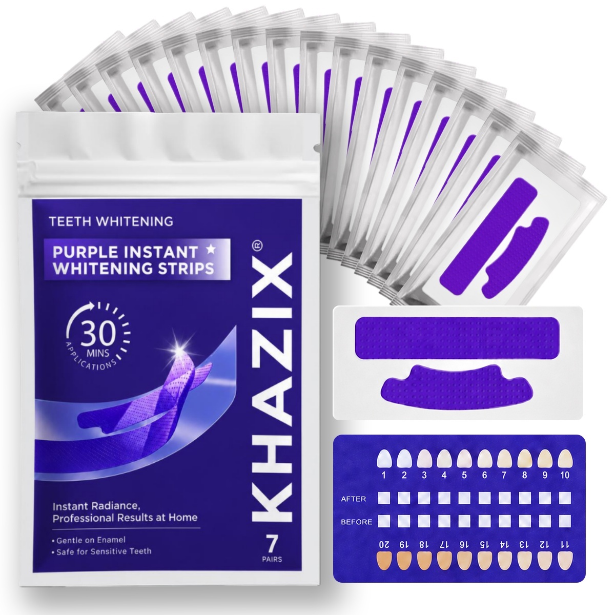 Teeth Whitening Retainer - شرائط تبييض الأسنان (1/7 زوج) لابتسامة