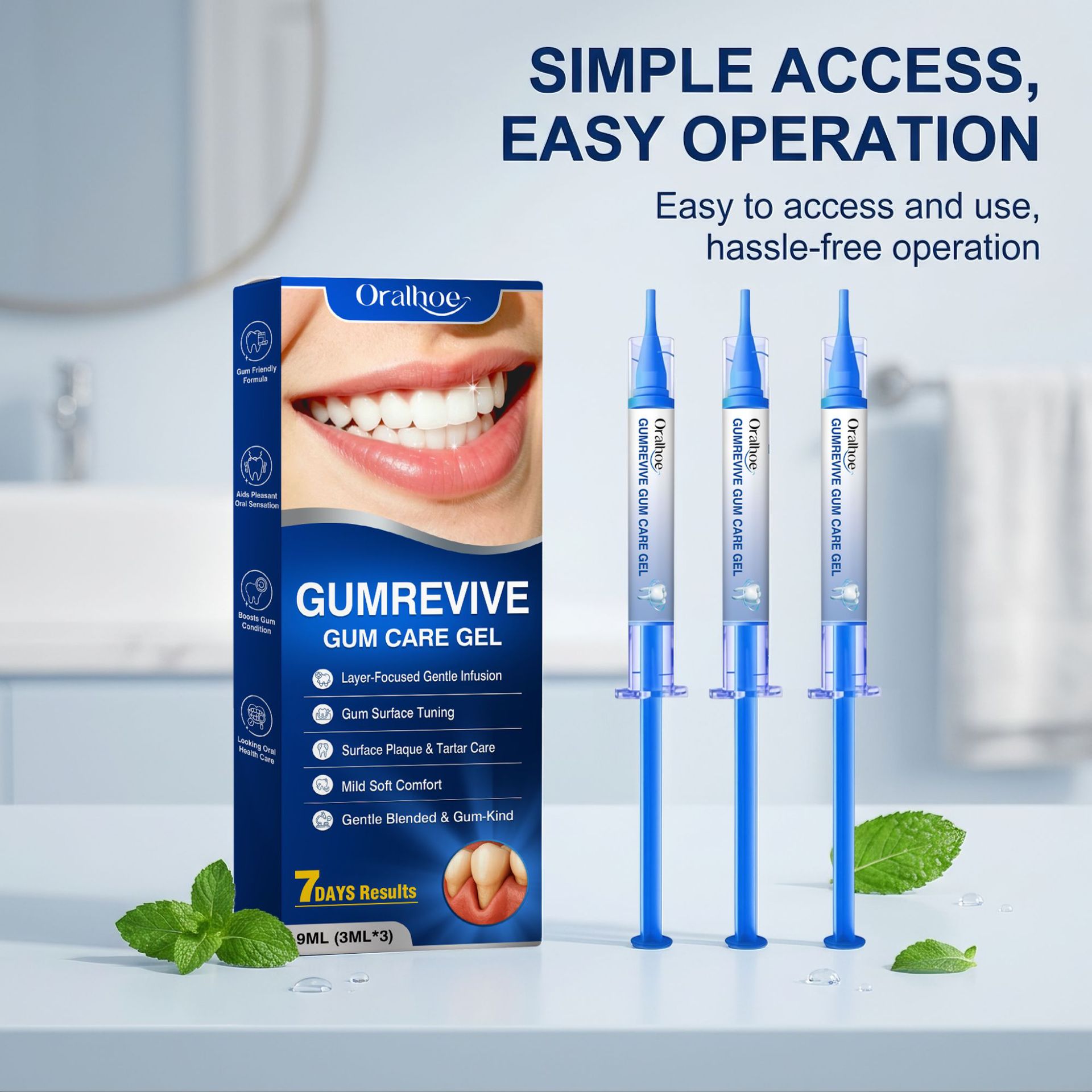 Teeth Whitening Paste - جل العناية بالفم، طقم 3 قطع