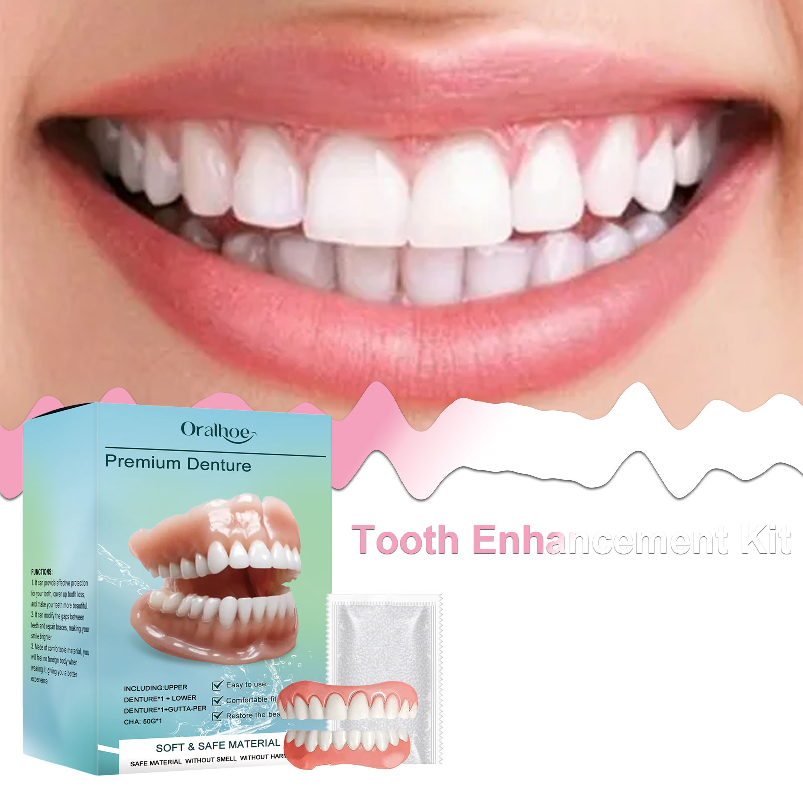 Teeth Whitening Mask - طقم تزيين الأسنان من أورالهو، مصنوع