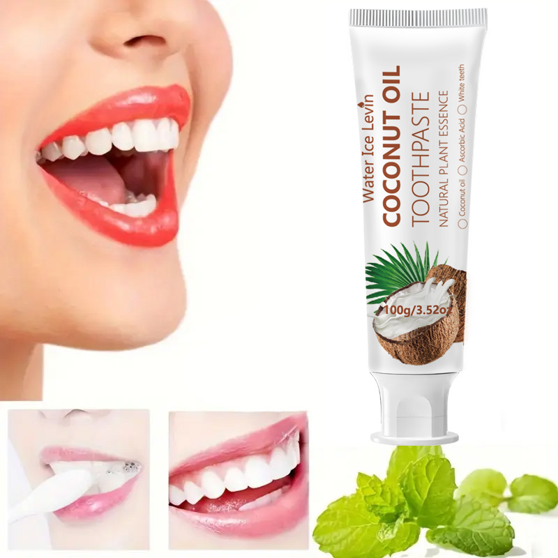 Teeth Whitening Natural - معجون أسنان بزيت جوز الهند 100