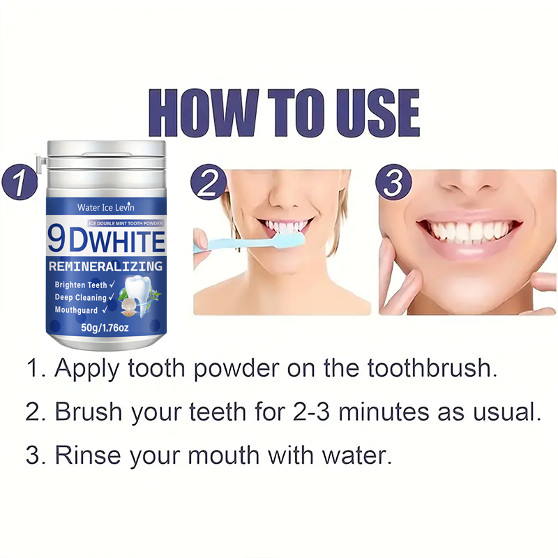 مسحوق أسنان 9D وايت آيس بنكهة  - مراجعة Teeth Whitening With Baking Soda وسعره