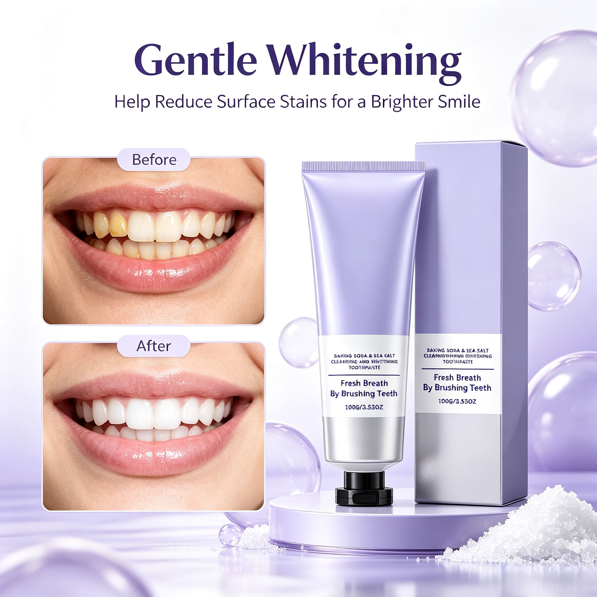 معجون أسنان بثبات الصودا وملح  - مراجعة Teeth Whitening With Baking Soda وسعره