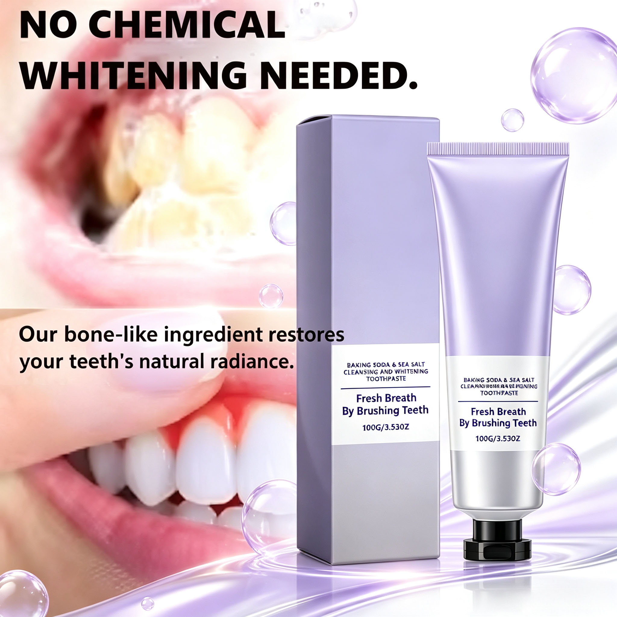 معجون أسنان بثبات الصودا وملح  - مراجعة Teeth Whitening With Baking Soda وسعره