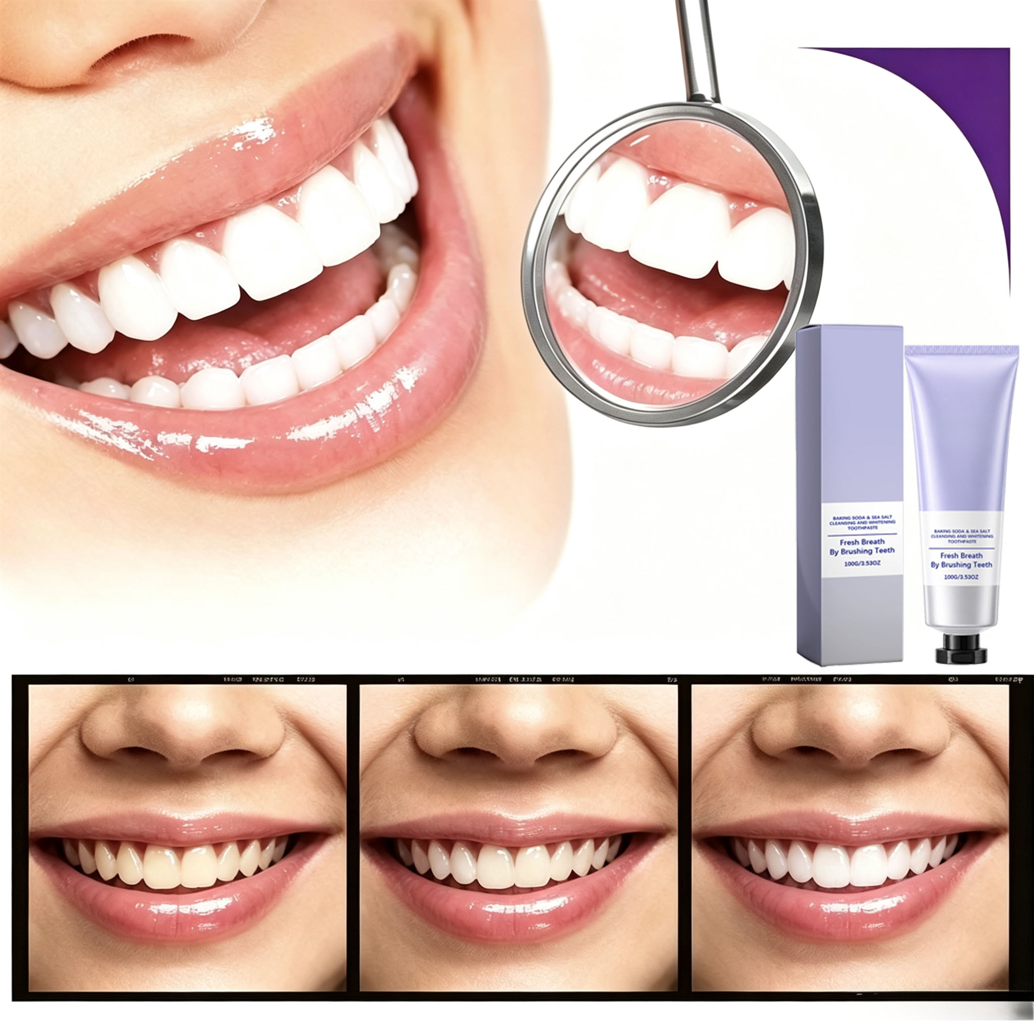 معجون أسنان بثبات الصودا وملح  - مراجعة Teeth Whitening With Baking Soda وسعره