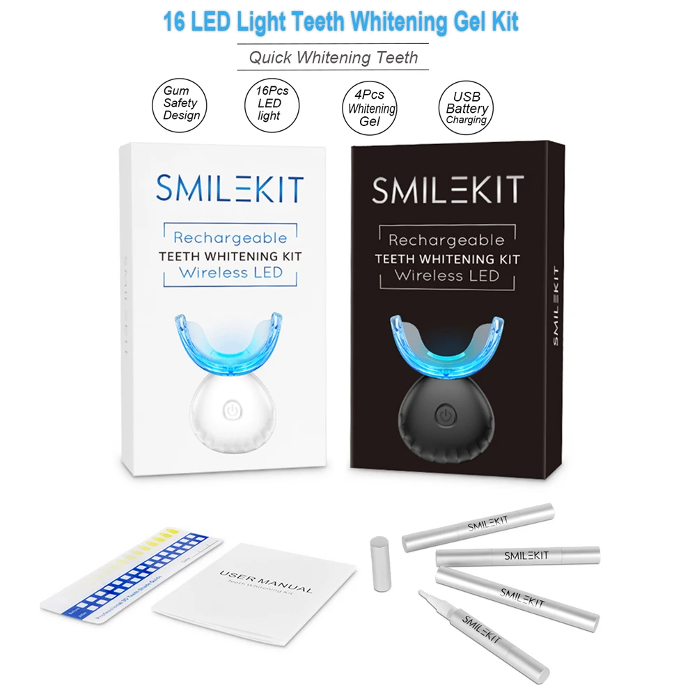 طقم تبييض الأسنان صغير 16 LED  - مراجعة Teeth Whitening Pens وسعره