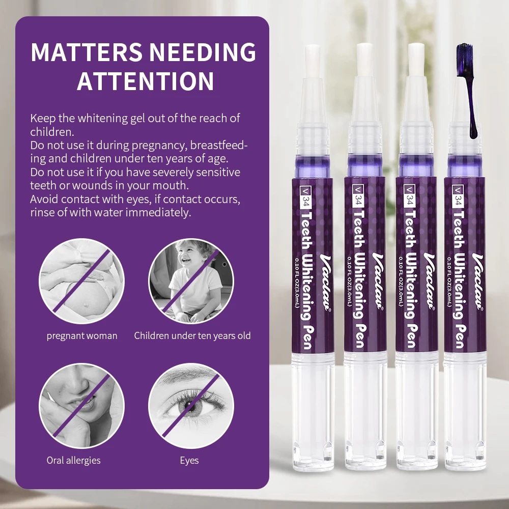 قلم جل تبييض الأسنان الأرجواني - مراجعة Teeth Whitening Pens وسعره