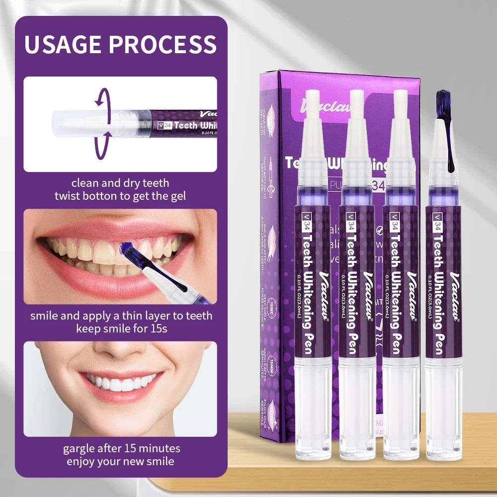 قلم جل تبييض الأسنان الأرجواني - مراجعة Teeth Whitening Pens وسعره