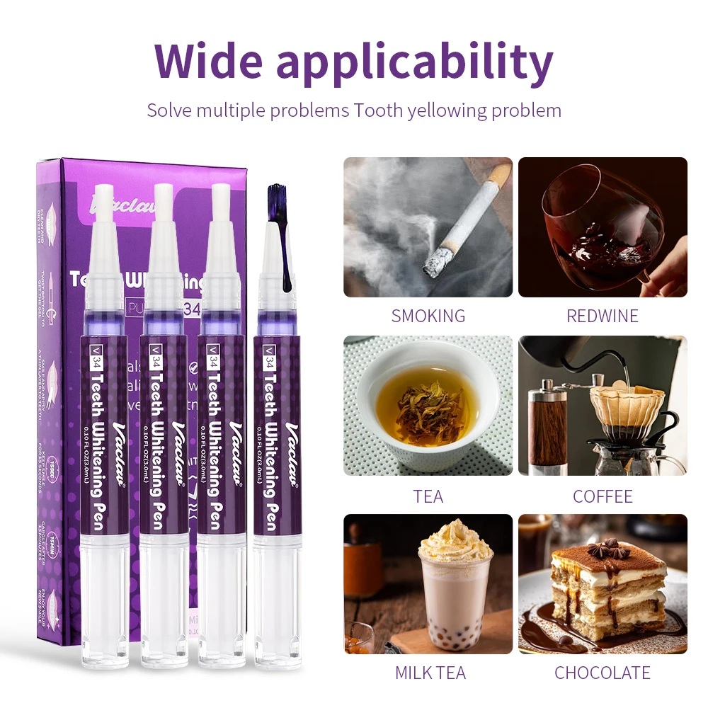 قلم جل تبييض الأسنان الأرجواني - مراجعة Teeth Whitening Pens وسعره